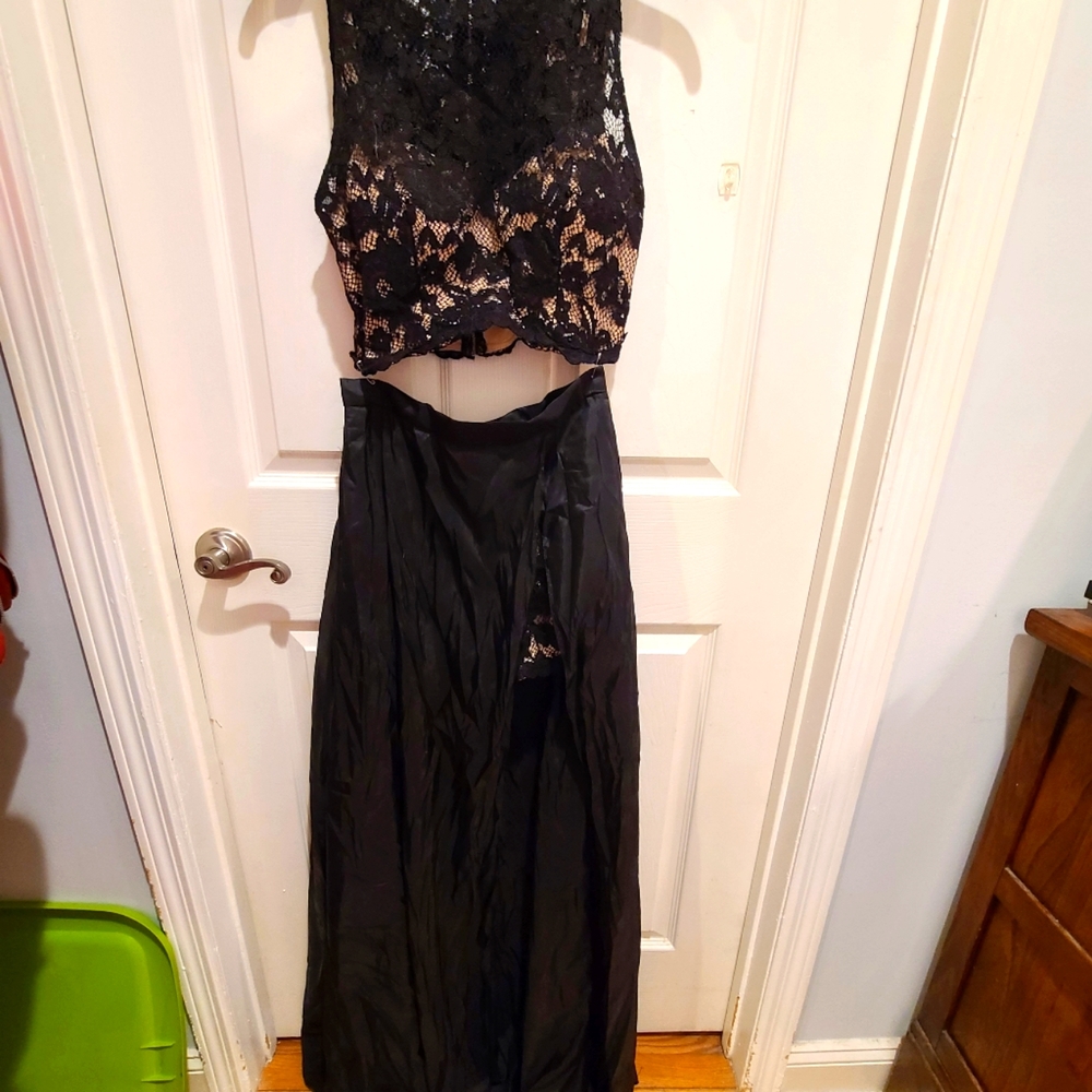 Xscape Two Piece Lace Prom Gown